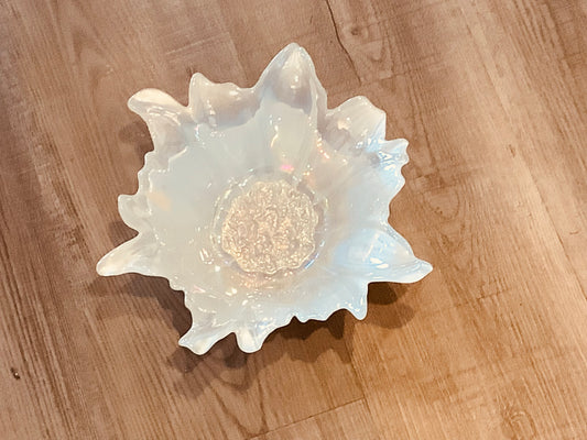 Lotus glass white bowl. CC