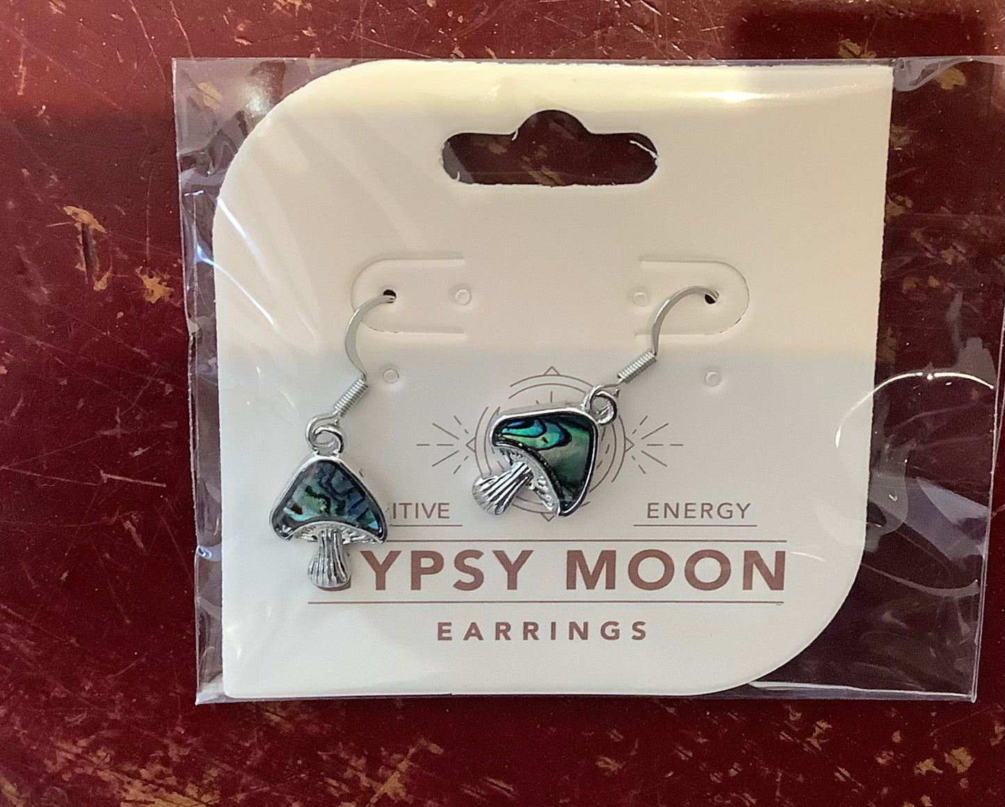 Mushroom abalone earrings