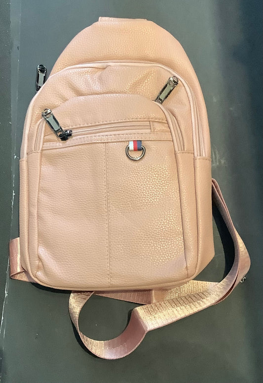 Faux leather sling rose bag