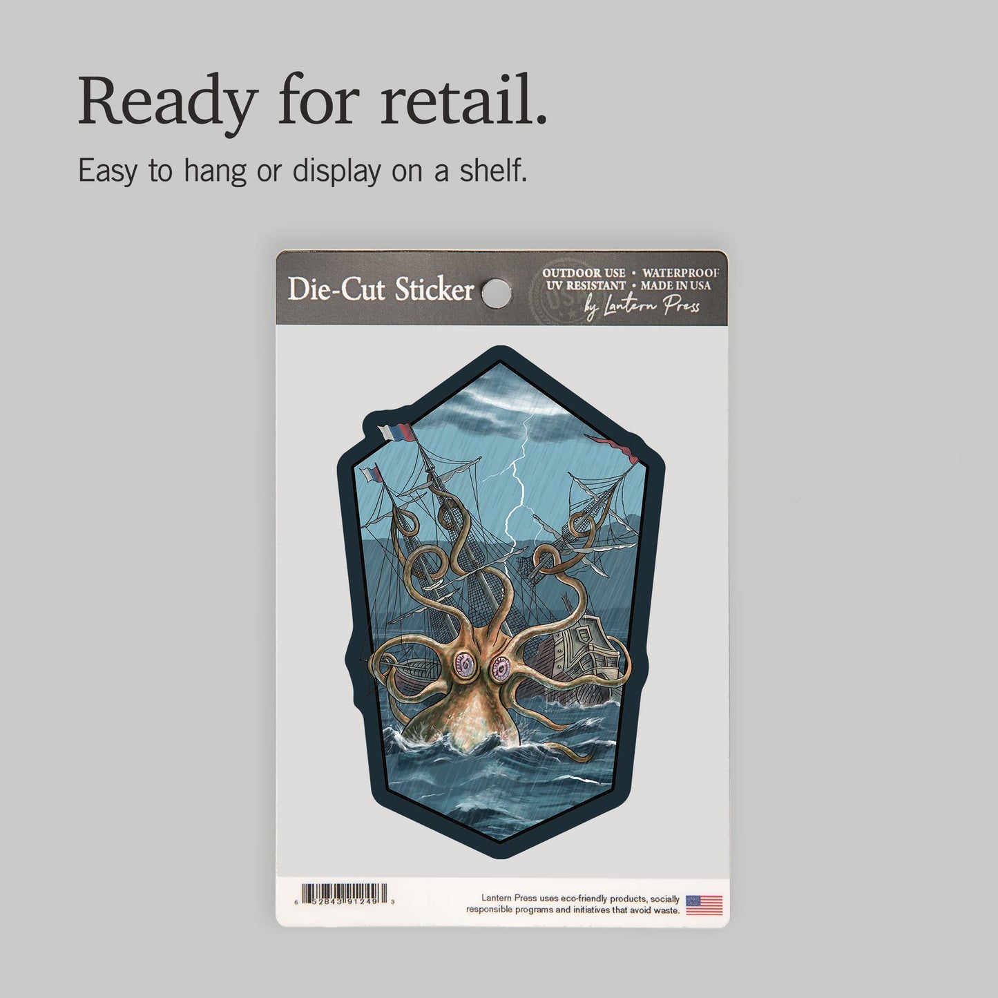 Kraken Attacking Ship Sticker