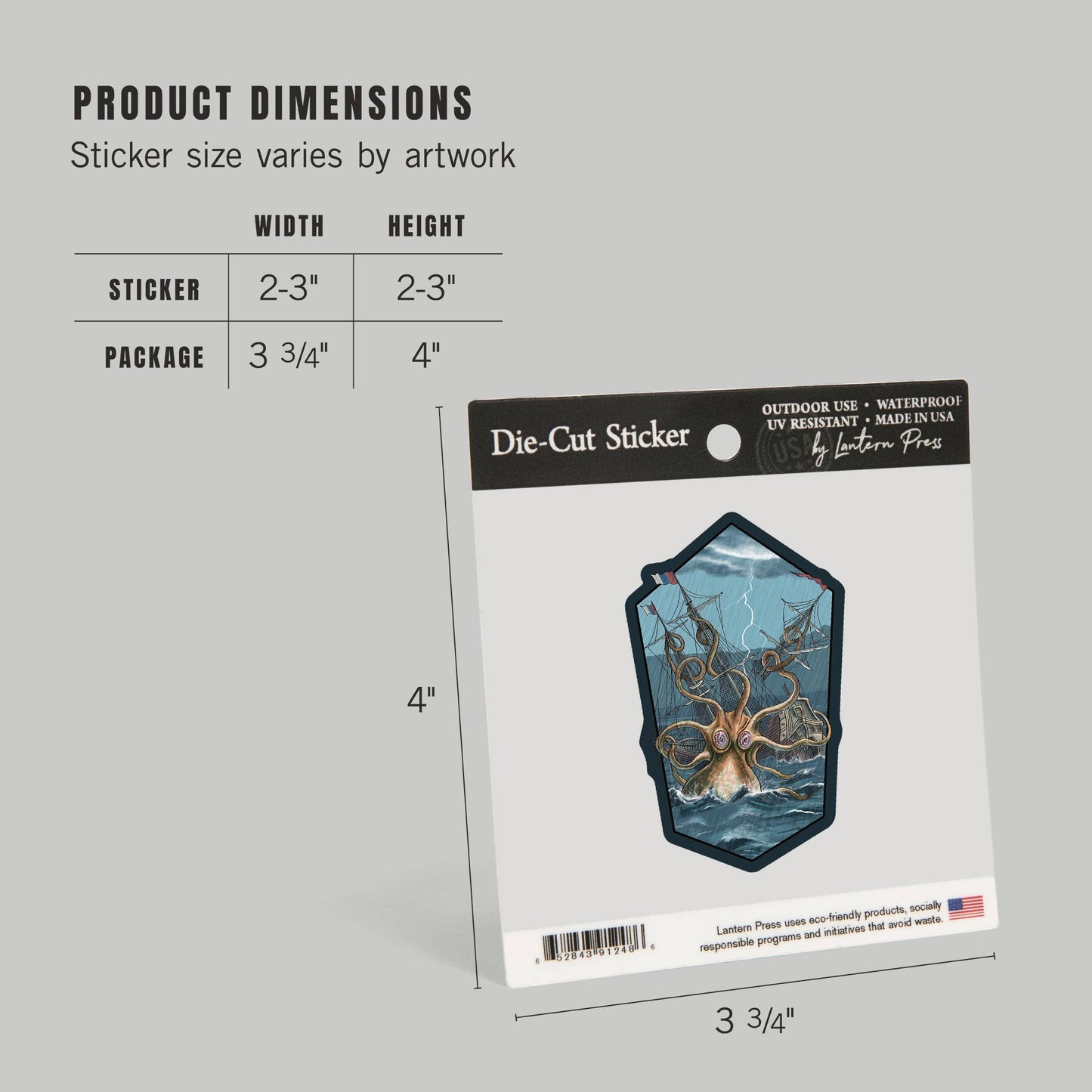 Kraken Attacking Ship Sticker