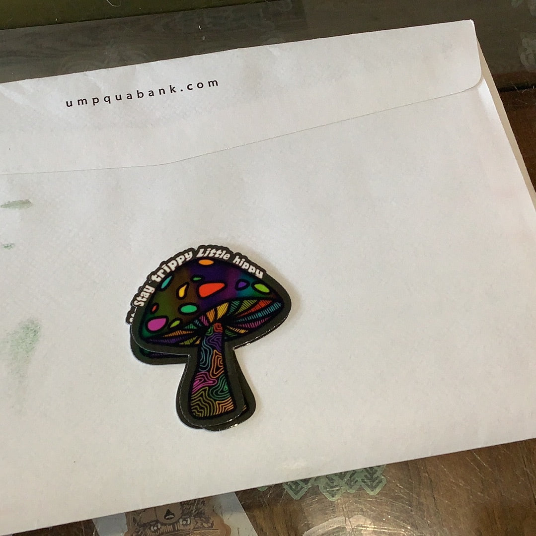 Stay Trippy hippy mushroom - Decal - CC