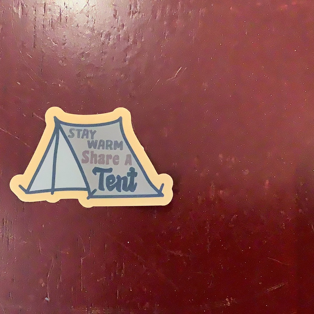 Stay warm share a tent - Decal - CC