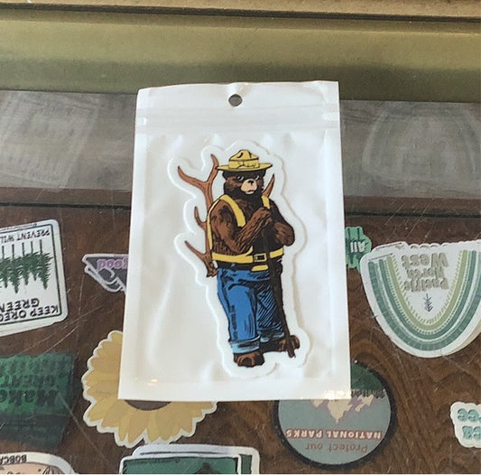 Smokey the Bear with antler- Decal - Shed