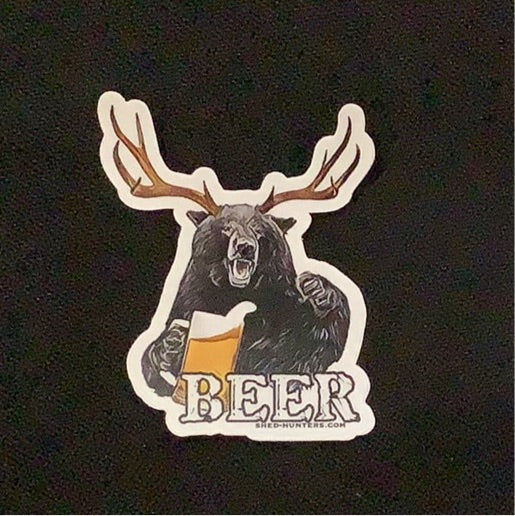 Bear Beer Decal - Sticker - Shed