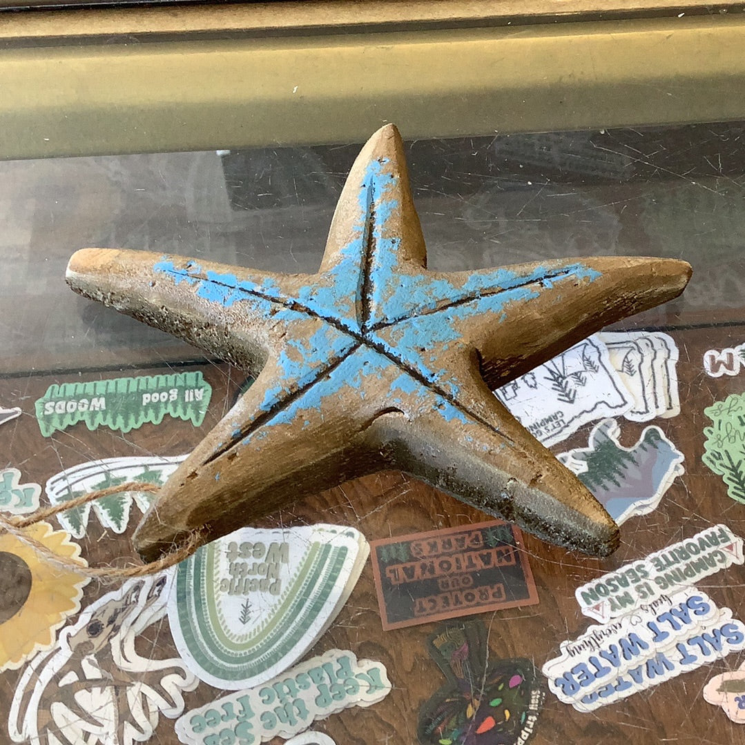 Sea Star. Wood.  Blue - CC