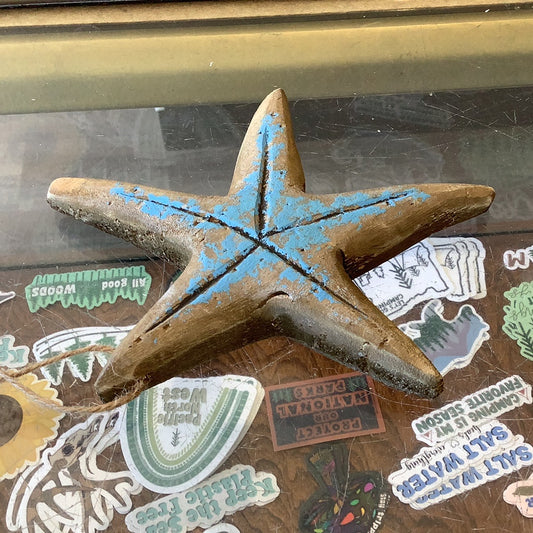 Sea Star. Wood.  Blue - CC