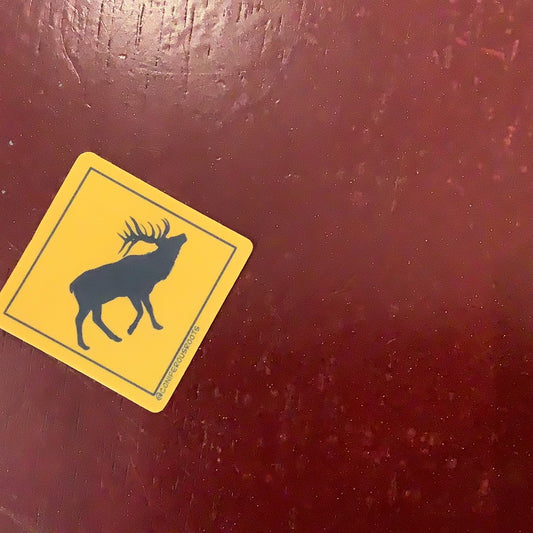 Elk Crossing Sign - decal - CC
