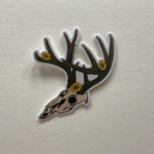 Deer Skull Flowers Decal - CC