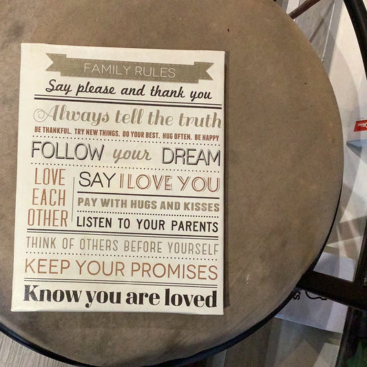 Family Rules  sayings.  CC