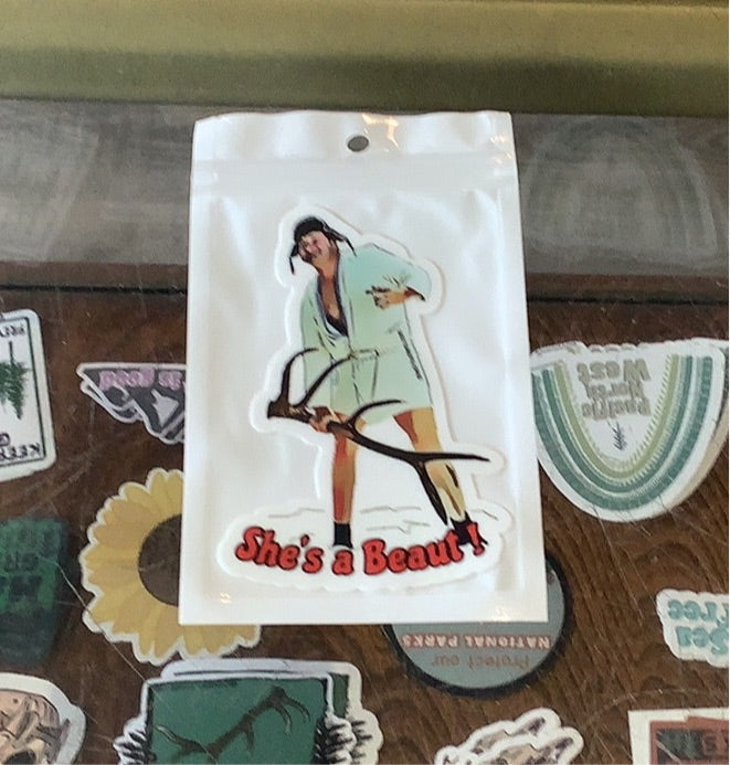 She’s a Beaut! - Antler - Decal - Shed